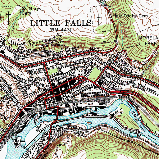 Topographic Map of Little Falls City Fire Department, NY