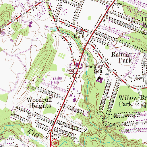Topographic Map of East Glenville Fire Department, NY