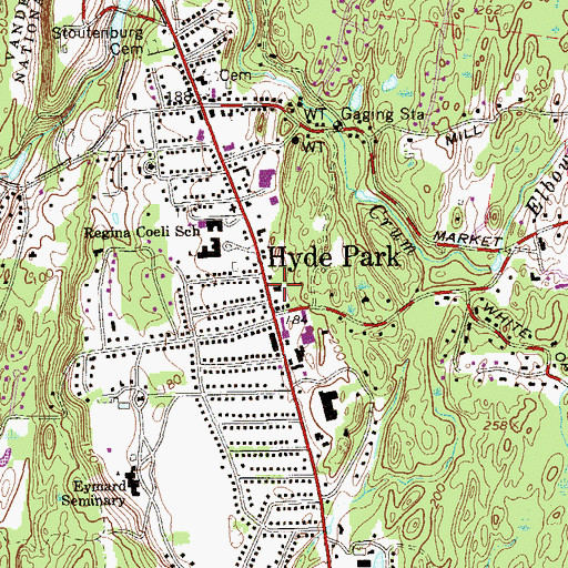 Topographic Map of Hyde Park Fire Department, NY