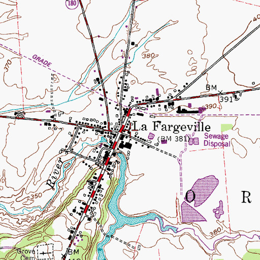 Topographic Map of La Fargeville Fire Department Station 1, NY