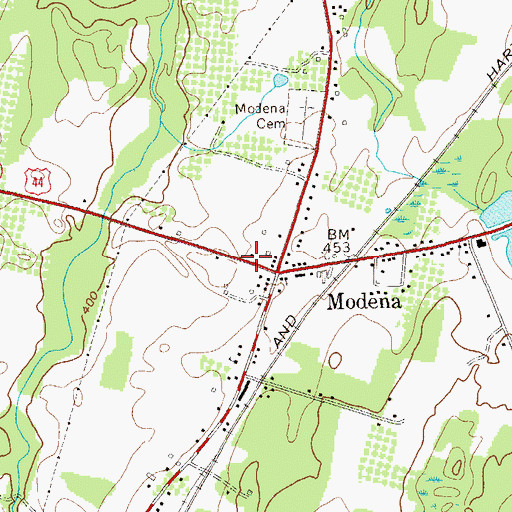 Topographic Map of Modena Fire Department, NY