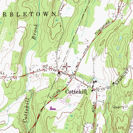 Topographic Map of Cottekill Volunteer Fire Company, NY