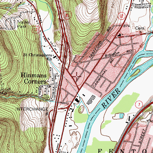 Topographic Map of Chenango Fire Company Station 1, NY