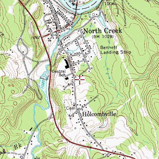 Topographic Map of North Creek Fire Department, NY