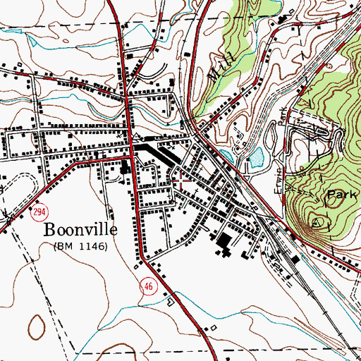 Topographic Map of Boonville Fire Company, NY