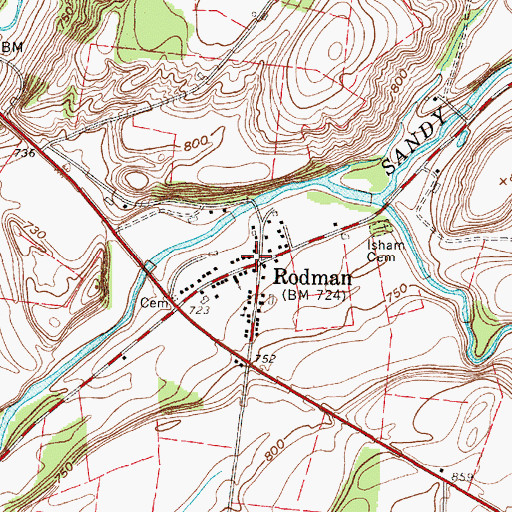 Topographic Map of Rodman Fire Department, NY