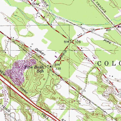 Topographic Map of Stanford Heights Fire District, NY