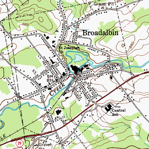Topographic Map of Broadalbin Kennyetto Fire Department, NY