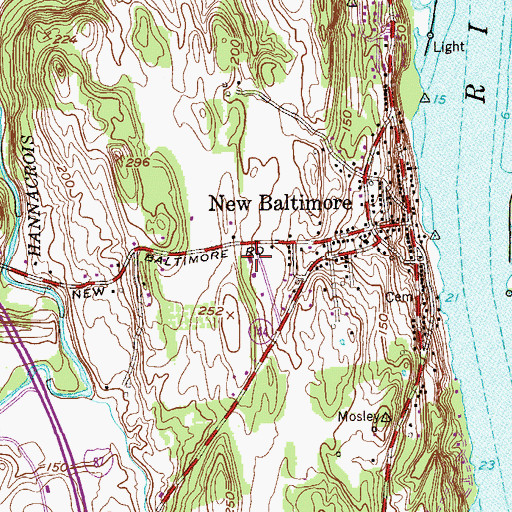 Topographic Map of New Baltimore Fire District Cornell Hook and Ladder Company, NY