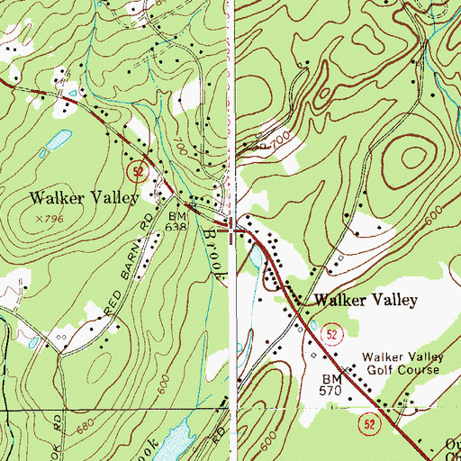 Topographic Map of Walker Valley Fire Company House, NY