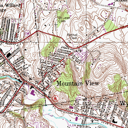 Topographic Map of Mountain View Fire Company, NY