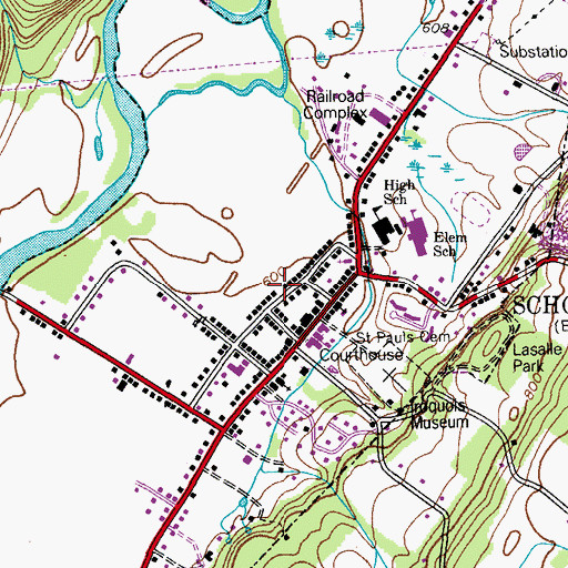 Topographic Map of Schoharie Fire Department, NY