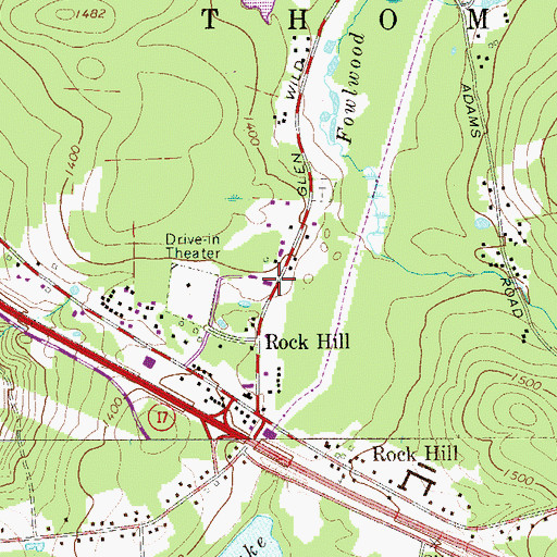 Topographic Map of Rock Hill Fire Department, NY