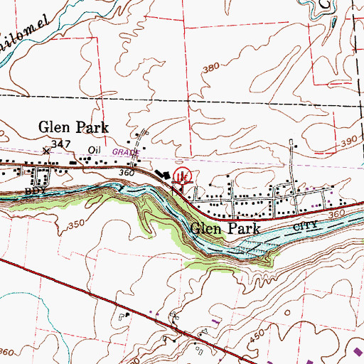 Topographic Map of Glen Park Village Fire Department, NY