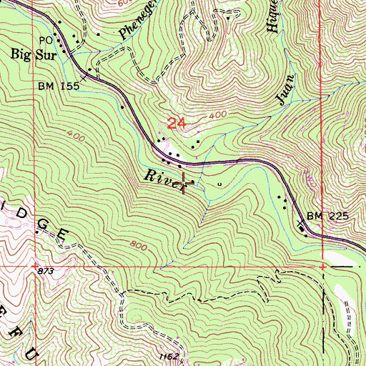 Topographic Map of Juan Hiquera Creek, CA