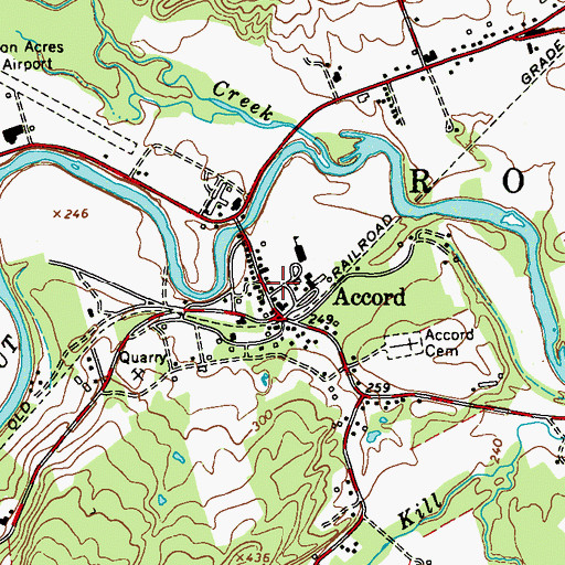 Topographic Map of Accord Fire District Accord Volunteer Fire Company 1, NY