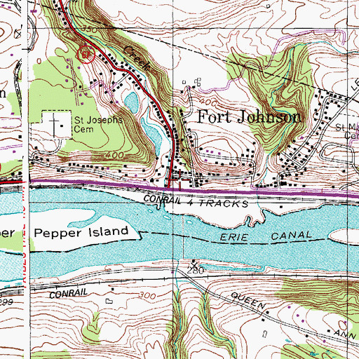 Topographic Map of Fort Johnson Fire Company Station 1, NY