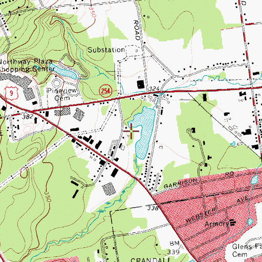 Topographic Map of Queensbury Central Volunteer Fire Company Station 1, NY
