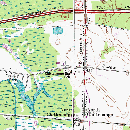 Topographic Map of North Chittenango Volunteer Fire Company, NY