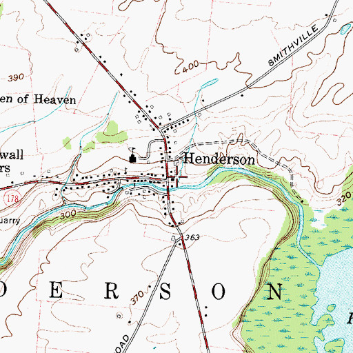 Topographic Map of Henderson Fire District Building, NY