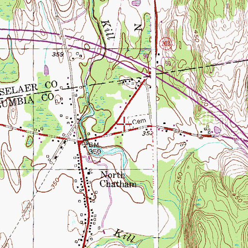 Topographic Map of North Chatham Fire Department, NY