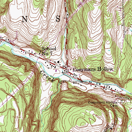 Topographic Map of Coeymans Hollow Volunteer Fire Department, NY