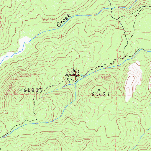Topographic Map of Jug Spring, CA