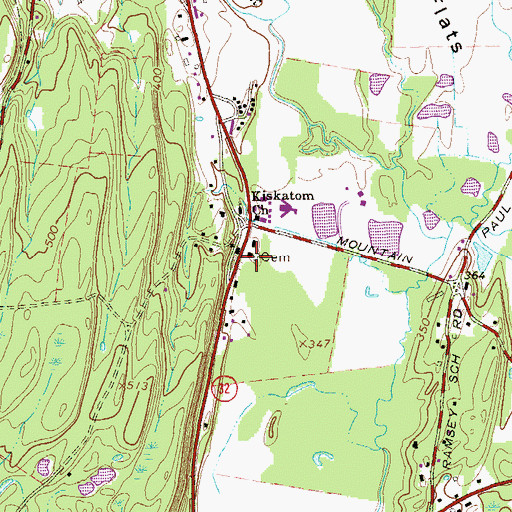 Topographic Map of Kiskatom Fire Department, NY