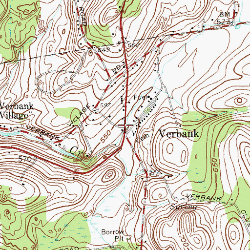 Topographic Map of Union Vale Fire Department, NY