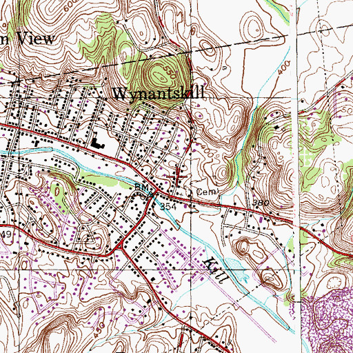 Topographic Map of Wynantskill Fire Department, NY