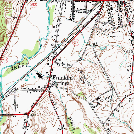 Topographic Map of Clinton Fire Department, NY