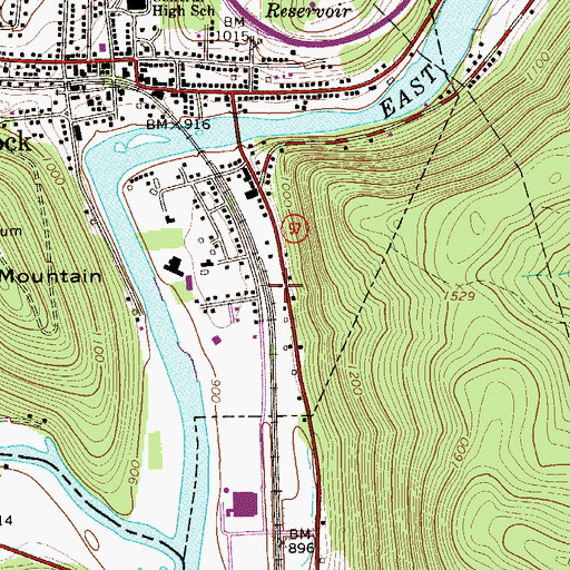 Topographic Map of Hancock Fire Department, NY