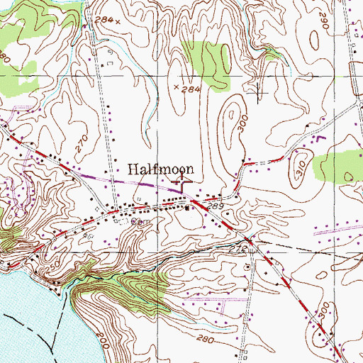 Topographic Map of Halfmoon Waterford Fire District Station 1, NY
