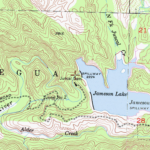 Topographic Map of Juncal Dam, CA
