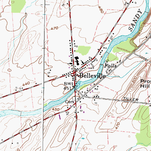 Topographic Map of Belleville Fire Department, NY