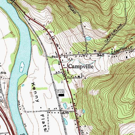 Topographic Map of Campville Fire Department Station 1, NY