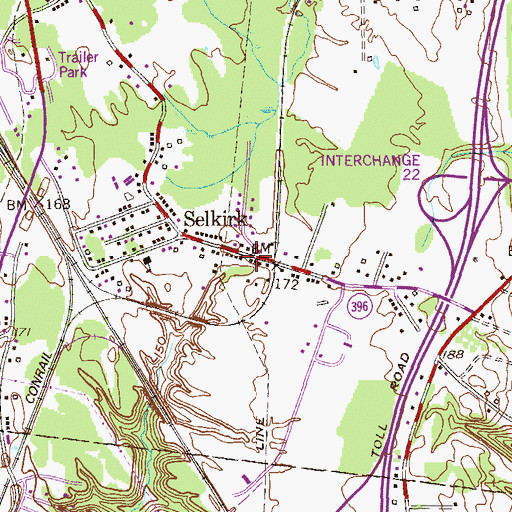 Topographic Map of Selkirk Fire Department, NY