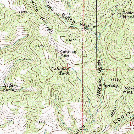 Topographic Map of Callahan Tank, AZ