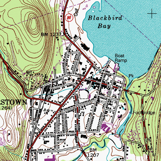 Topographic Map of Cooperstown Fire Department, NY