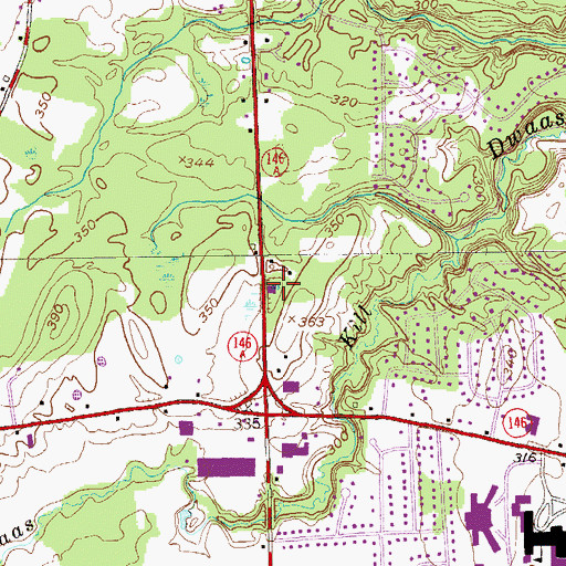 Topographic Map of Jonesville Fire District Station 2, NY