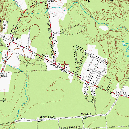 Topographic Map of Queensbury Central Volunteer Fire Company Station 2, NY