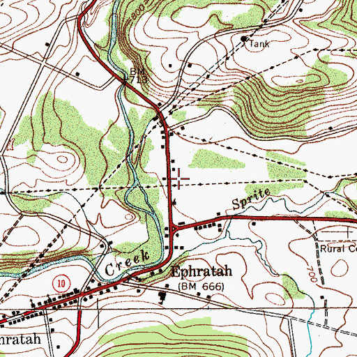 Topographic Map of Ephratah Volunteer Fire Department, NY