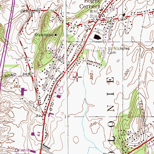 Topographic Map of Boght Community Fire District, NY
