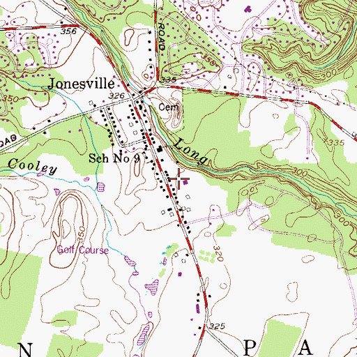 Topographic Map of Jonesville Volunteer Fire Company, NY