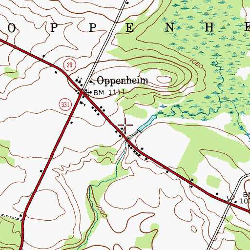 Topographic Map of Oppenheim Volunteer Fire Company 1, NY