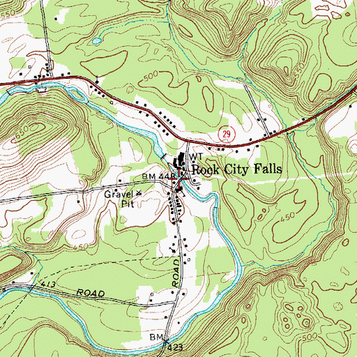 Topographic Map of Milton Fire District 1 Rock City Falls Volunteer Fire Company Rock City Falls Station 1, NY