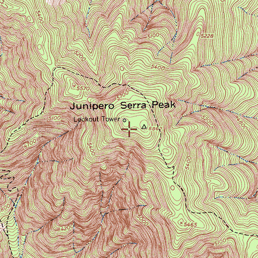 Topographic Map of Junipero Serra Peak, CA