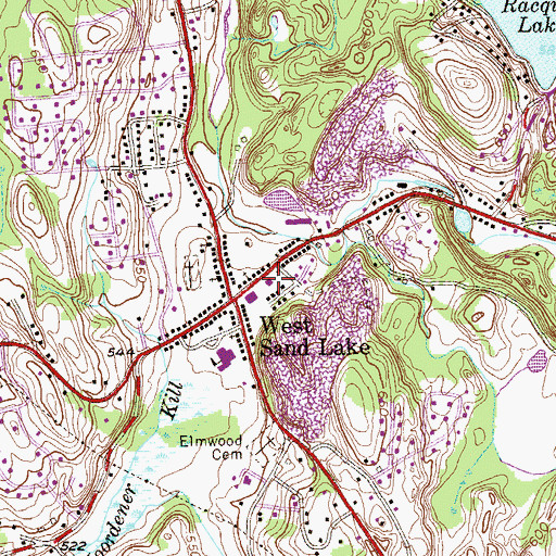 Topographic Map of West Sand Lake Volunteer Fire Department, NY