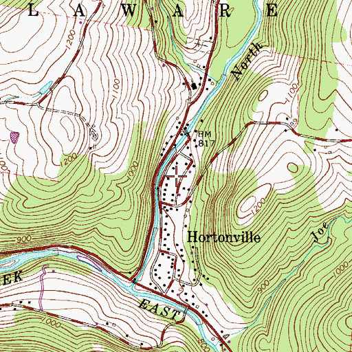 Topographic Map of Hortonville Volunteer Fire Company, NY