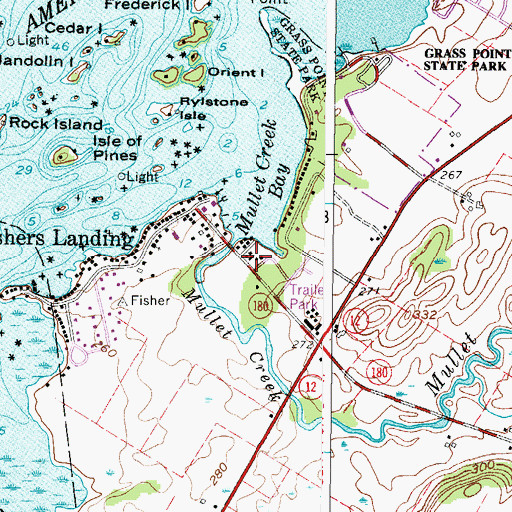 Topographic Map of Fishers Landing Fire Department, NY
